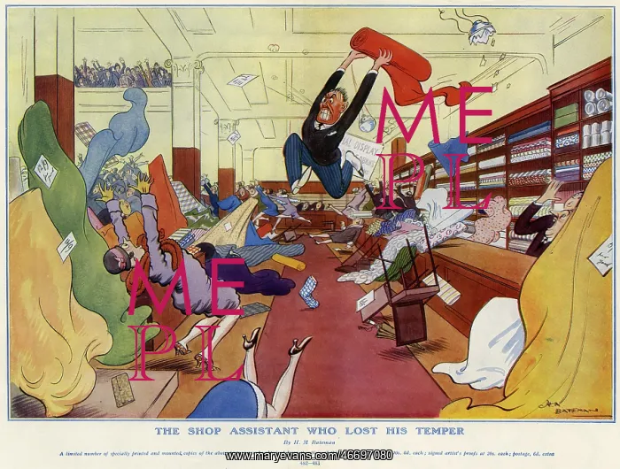 : The Shop Assistant who Lost his Temper by H. M. Bateman : The Shop Assistant who Lost his Temper by H. M. Bateman