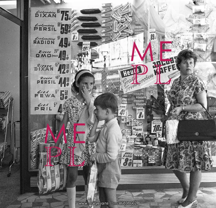 : Shop Window of a Billa supermarket : Shop Window of a Billa supermarket
