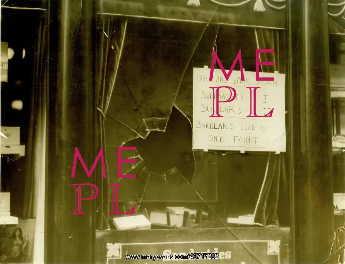  : Shop window broken by suffragettes