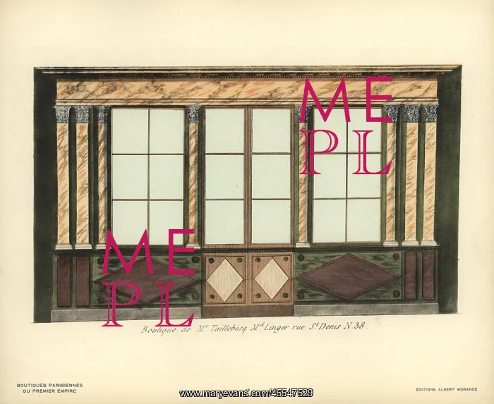  : Shopfront of Taillebosq's fabric store, Paris, circa 1800