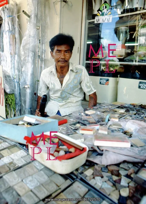  : Shopkeeper with his wares, Thailand
