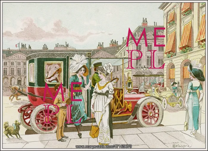 : Shopping by car in Paris, 1911 : Shopping by car in Paris, 1911