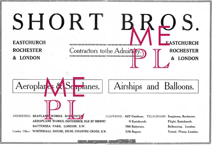 : Short Bros Aeroplanes & Seaplanes. Eastchurch & Rochester : Short Bros Aeroplanes & Seaplanes. Eastchurch & Rochester