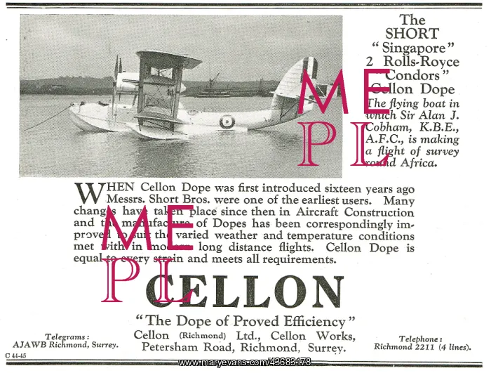 : Short Brothers Recommend Cellon Dope : Short Brothers Recommend Cellon Dope