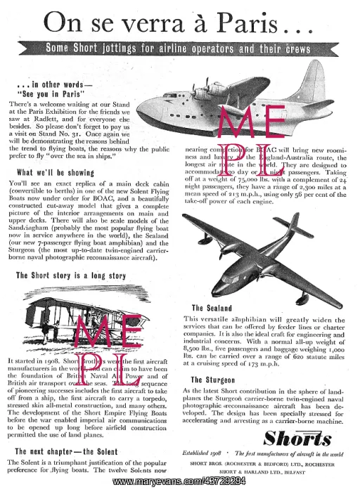 : Short Flying Boats. Solent Sealand : Short Flying Boats. Solent Sealand