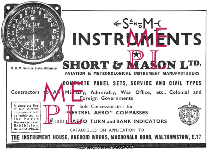: Short and Mason Altimeters For Every Type Of Aircraft : Short and Mason Altimeters For Every Type Of Aircraft