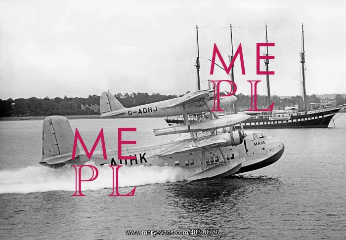 : Short Mayo Composite at takeoff, 1938 : Short Mayo Composite at takeoff, 1938