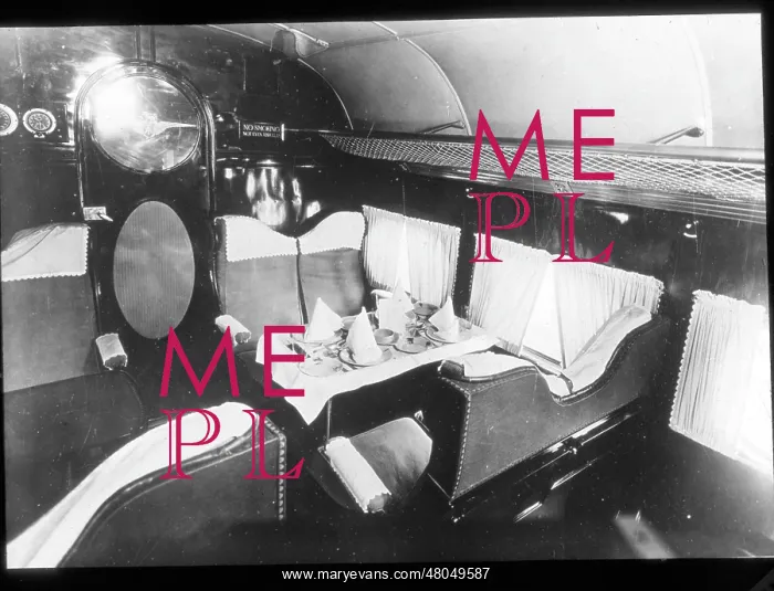 : Short S23 Canopus flying boat dining saloon : Short S23 Canopus flying boat dining saloon