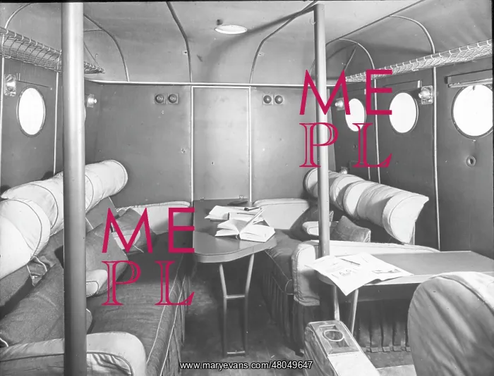 : Short S23 Canopus flying boat forward saloon : Short S23 Canopus flying boat forward saloon