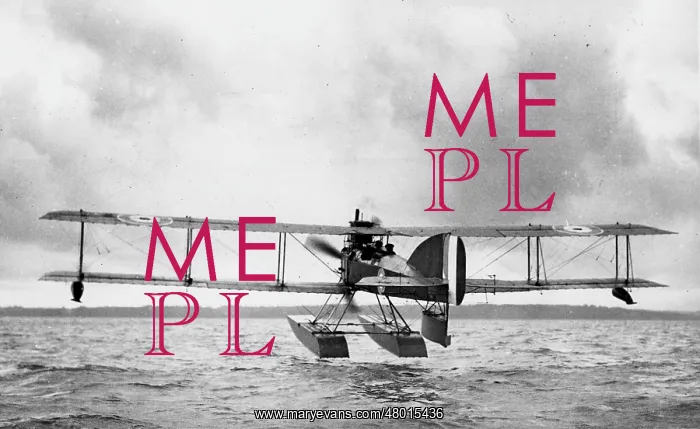 : Short seaplane Type 184 hovering above the sea, WW1 : Short seaplane Type 184 hovering above the sea, WW1