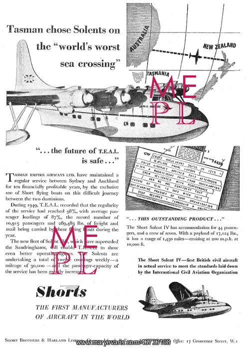 : Short Solent - Tasman TEAL : Short Solent - Tasman TEAL