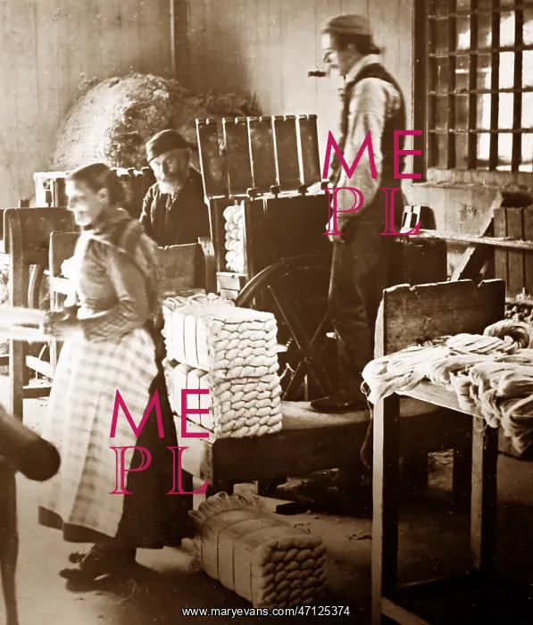  : Short stool bundling, linen production, Victorian period