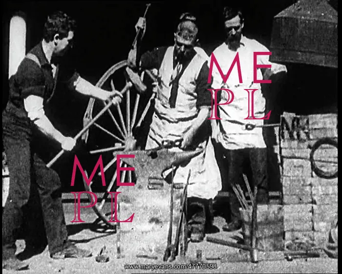 : Shot From Edison's The Forge. Men Are Working A Forge : Shot From Edison's The Forge. Men Are Working A Forge