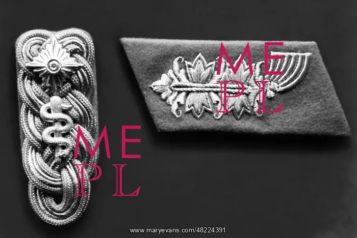 : Shoulder mark and collar patch of a doctor : Shoulder mark and collar patch of a doctor