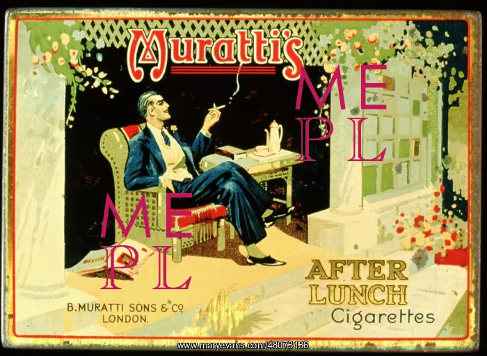 : Showcard, Muratti's After Lunch Cigarettes : Showcard, Muratti's After Lunch Cigarettes
