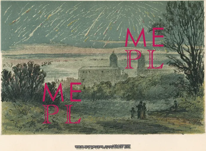 : Shower of meteors (Leonids) observed over Greenwich : Shower of meteors (Leonids) observed over Greenwich
