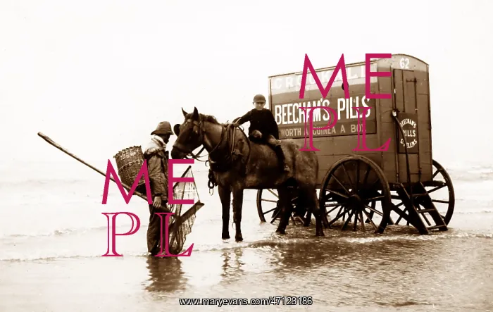: A shrimper and a bathing machine, Blackpool : A shrimper and a bathing machine, Blackpool