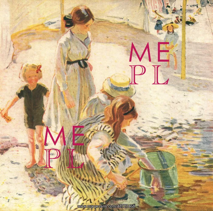 : Shrimping. A group portrait painting consisting of four girls of different ages : Shrimping. A group portrait painting consisting of four girls of different ages