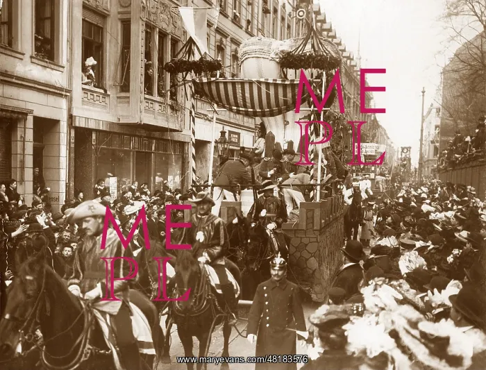 : Shrove Monday procession in Cologne, 1908 : Shrove Monday procession in Cologne, 1908