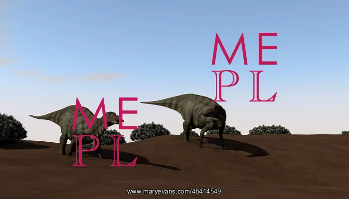 : Two Shuangmiaosaurus walking across barren terrain : Two Shuangmiaosaurus walking across barren terrain