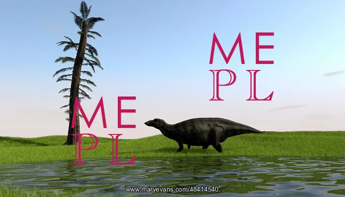 : Shuangmiaosaurus walking through a swamp : Shuangmiaosaurus walking through a swamp