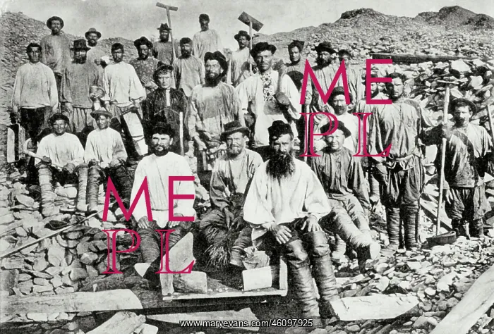 : Siberia. Workers in a gold mine on : Siberia. Workers in a gold mine on