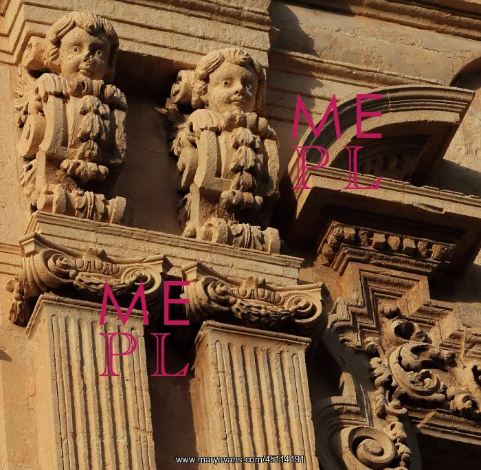 : Sicilian Baroque architectural detail, Noto, Sicily, Italy : Sicilian Baroque architectural detail, Noto, Sicily, Italy