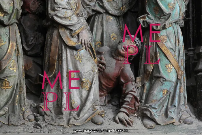 : Sick man, choir screen, Amiens Cathedral, Picardy, France : Sick man, choir screen, Amiens Cathedral, Picardy, France