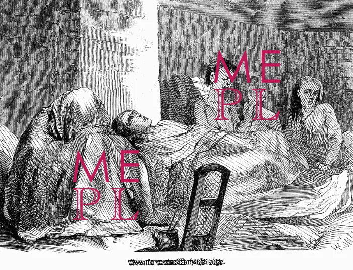 : Sick person in a Berlin workhouse, 1857 : Sick person in a Berlin workhouse, 1857