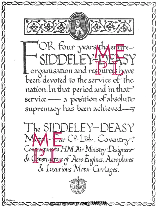 : Siddeley-Deasy Aero Engines & Aircraft : Siddeley-Deasy Aero Engines & Aircraft