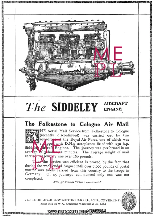 : Siddeley-Deasy Engines For The Folkestone : Siddeley-Deasy Engines For The Folkestone