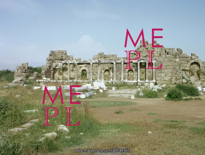 : Side. State Agora. Ruins of the Library. Anatolian Peninsula : Side. State Agora. Ruins of the Library. Anatolian Peninsula