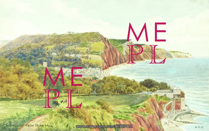 : Sidmouth, Devon, viewed from Peak Hill : Sidmouth, Devon, viewed from Peak Hill