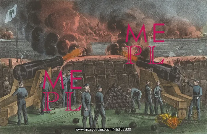: Siege of Fort Sumter from a Confederate battery : Siege of Fort Sumter from a Confederate battery