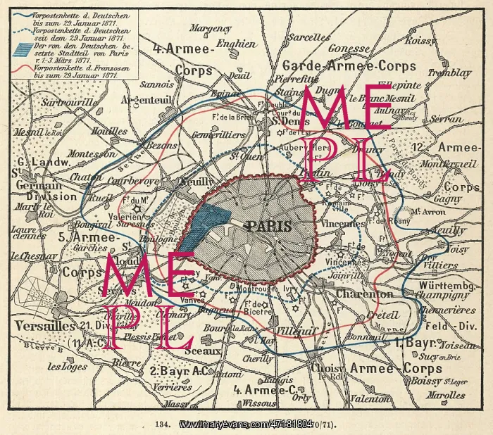  : SIEGE OF PARIS MAP 1870