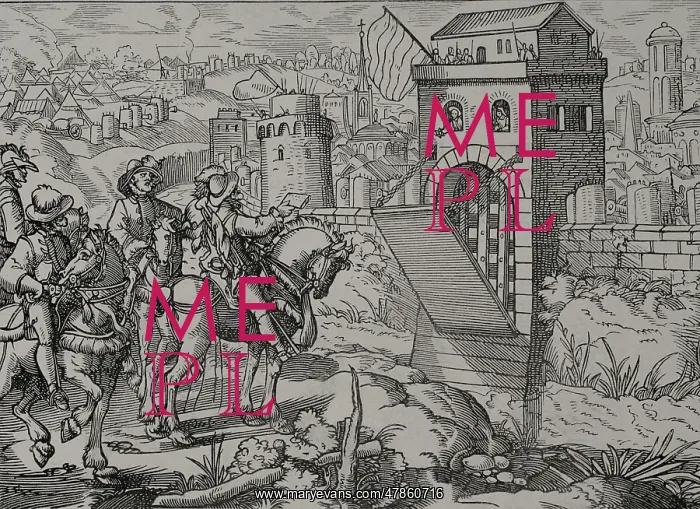 : Siege of a town by a feudal army. Order to open : Siege of a town by a feudal army. Order to open