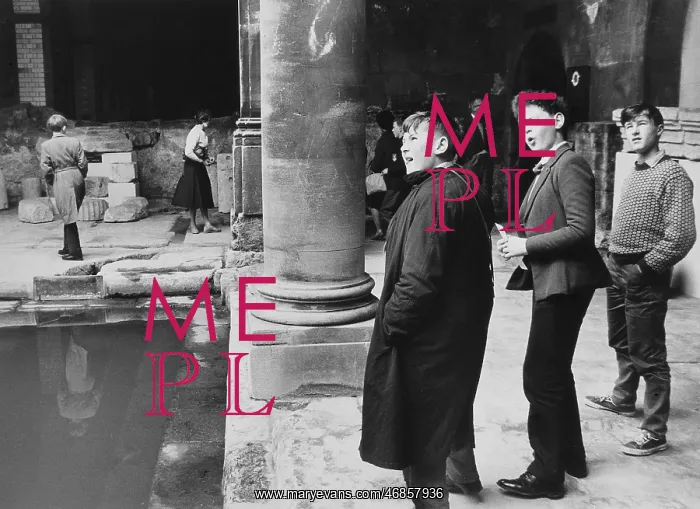 : Sightseers at the Roman Baths, Bath : Sightseers at the Roman Baths, Bath