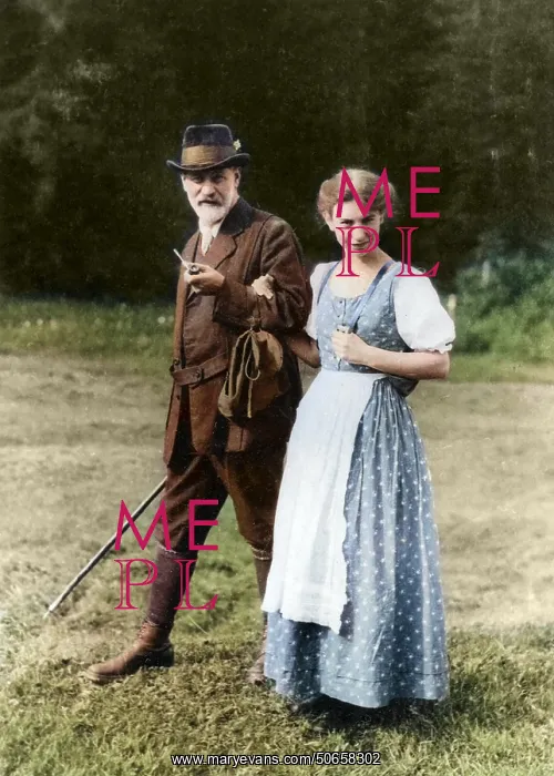 : Sigmund Freud and Anna Freud, 1913 : Sigmund Freud and Anna Freud, 1913