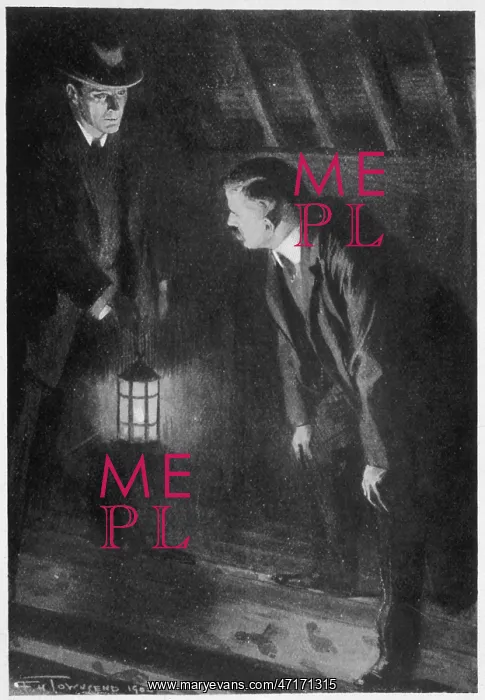 : The Sign of Four - Holmes and Watson examine footprints : The Sign of Four - Holmes and Watson examine footprints