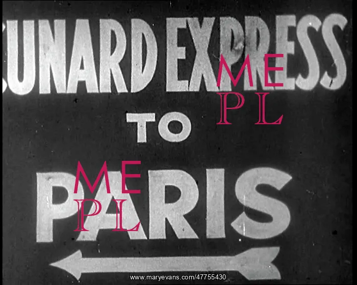 : Sign Indicating - Cunard Express to Paris : Sign Indicating - Cunard Express to Paris