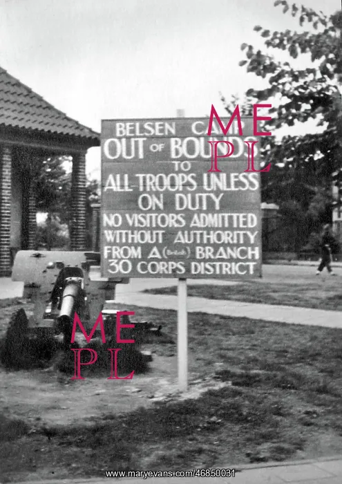 : Sign outside Belsen Concentration Camp, Germany : Sign outside Belsen Concentration Camp, Germany