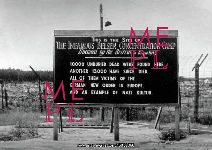 : Sign outside Belsen Concentration Camp, Germany : Sign outside Belsen Concentration Camp, Germany