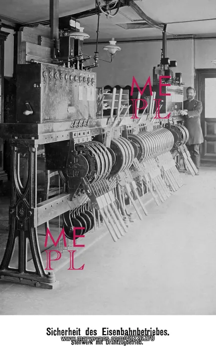 : Signal box in Germany, 1905 : Signal box in Germany, 1905
