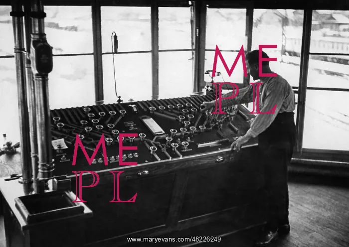 : Signal box in Switzerland, 1932 : Signal box in Switzerland, 1932