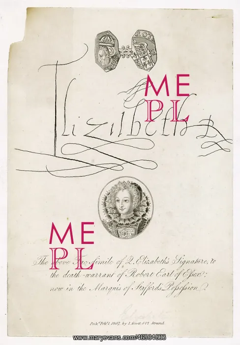 : Signature of Queen Elizabeth I : Signature of Queen Elizabeth I