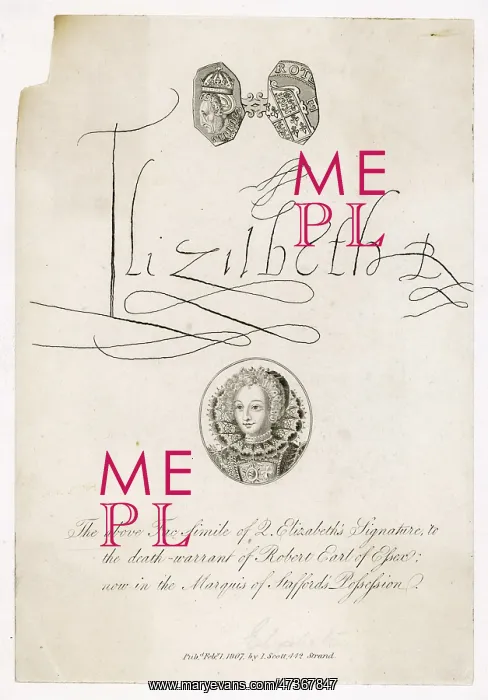 : Signature of Queen Elizabeth I : Signature of Queen Elizabeth I