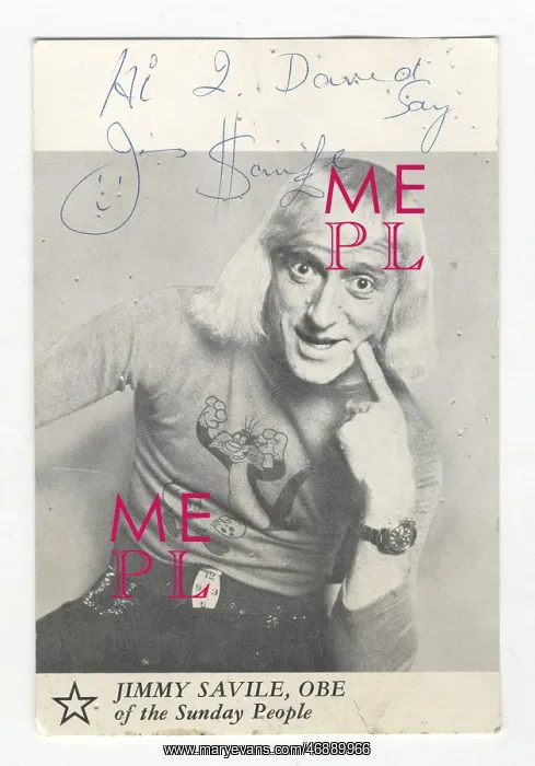 : Signed photograph of Jimmy Savile, OBE : Signed photograph of Jimmy Savile, OBE
