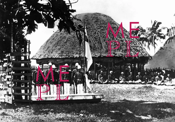 : Signing of a contract on Samoa, 1888 : Signing of a contract on Samoa, 1888