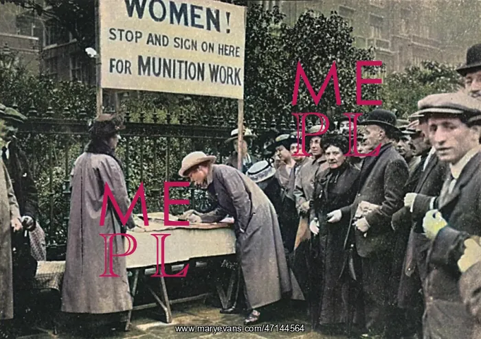 : Signing on for Munition Work, WW1 : Signing on for Munition Work, WW1