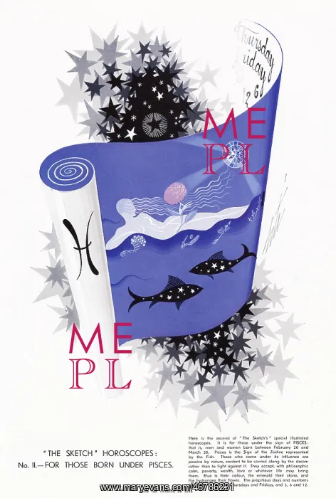 : Signs of the Zodiac by Erte - Pisces : Signs of the Zodiac by Erte - Pisces